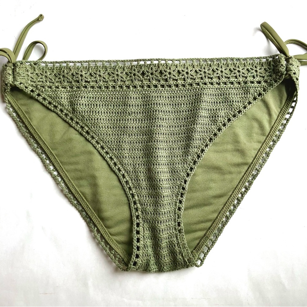 Abercrombie & Fitch Sage Green Crochet Bikini Bottoms